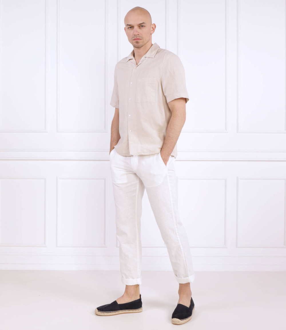 Льняная рубашка CUBAN Calvin Klein - экрю(K10K109521)