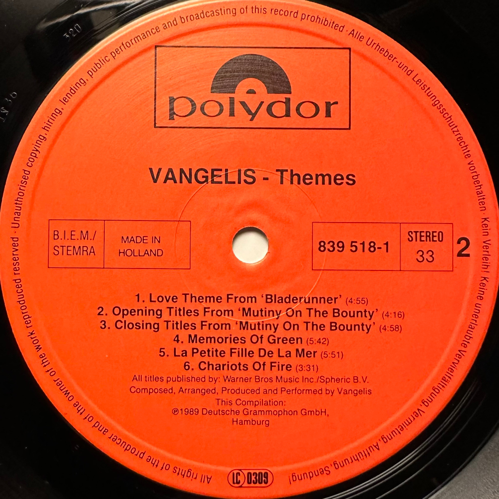 Vangelis - Themes (Голландия 1989г.)