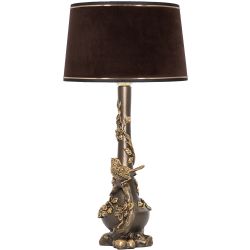 Настольная лампа Терра Бронза с абажуром Тюссо Конфети Шоколад