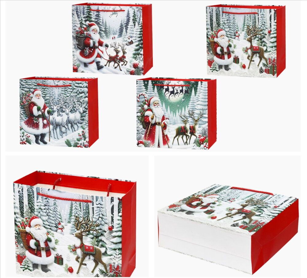 GAEM Пакет подарочный (бумага 210г/м2, блок 12шт), L23 W10 H18 см, 4в.