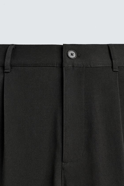 ZARA БРЮКИ STRAIGHT FIT КОМФОРТ, ЧЕРНЫЙ