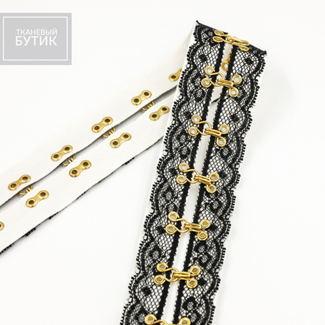 Декоративная лента с крючками и кружевом