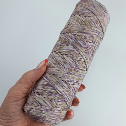 Полиэфирный шнур круглый 3 мм меланж Черничный смузи