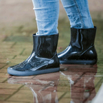 Полусапожки женские утепленные из ПВХ Nordman Alida ПС-24 УФ (флис), Черные с серой подошвой