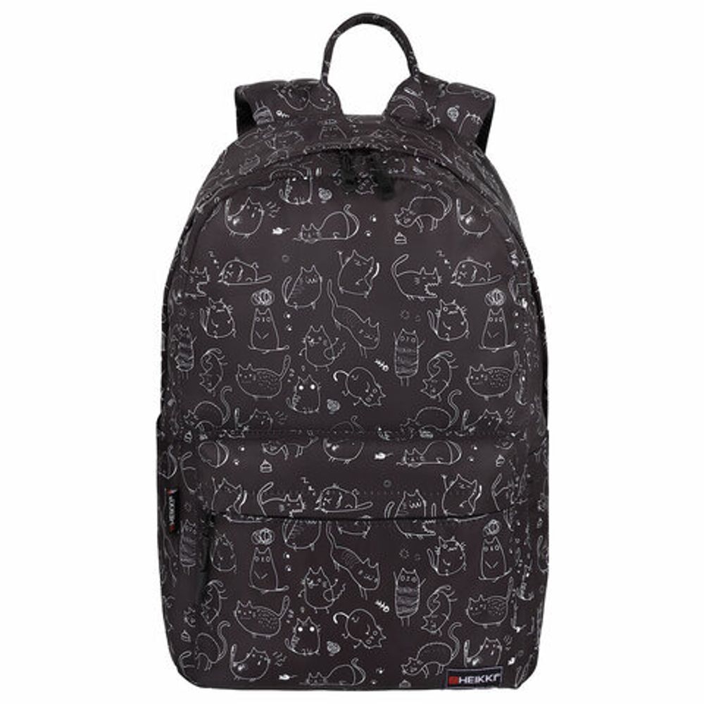 Рюкзак HEIKKI DREAM (ХЕЙКИ) универсальный, с карманом для ноутбука, эргономичный, "Crazy cats", 42х26х14 см, 273853