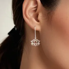 Серьги Лотос малый из серебра