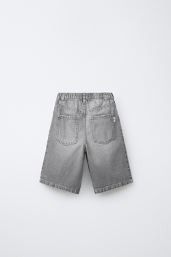 ZARA ДЖИНСОВЫЕ ШОРТЫ BAGGY, СЕРЫЙ