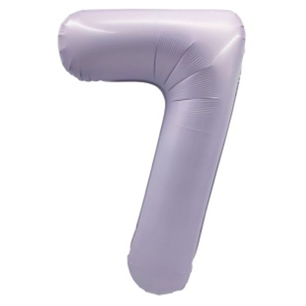 К Шар 40'' / 102 см "Цифра 7" Сиреневый Сатин (БГ-60)