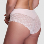 Классические трусики-слипы с кружевными вставками по бокам (Размер: 42) (Цвет: пудровый)