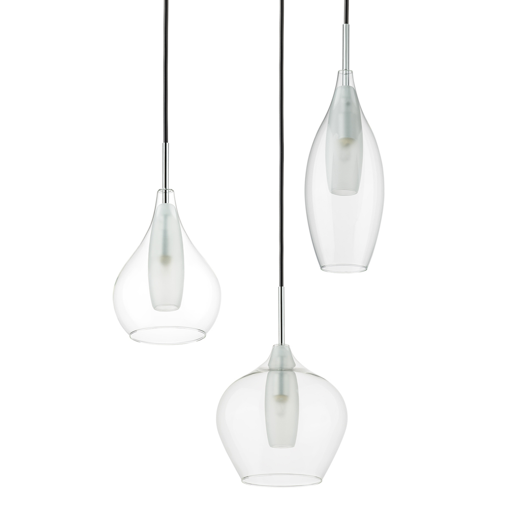 803051 Подвес PENTOLA 3х25W G9 ХРОМ/ПРОЗРАЧНЫЙ