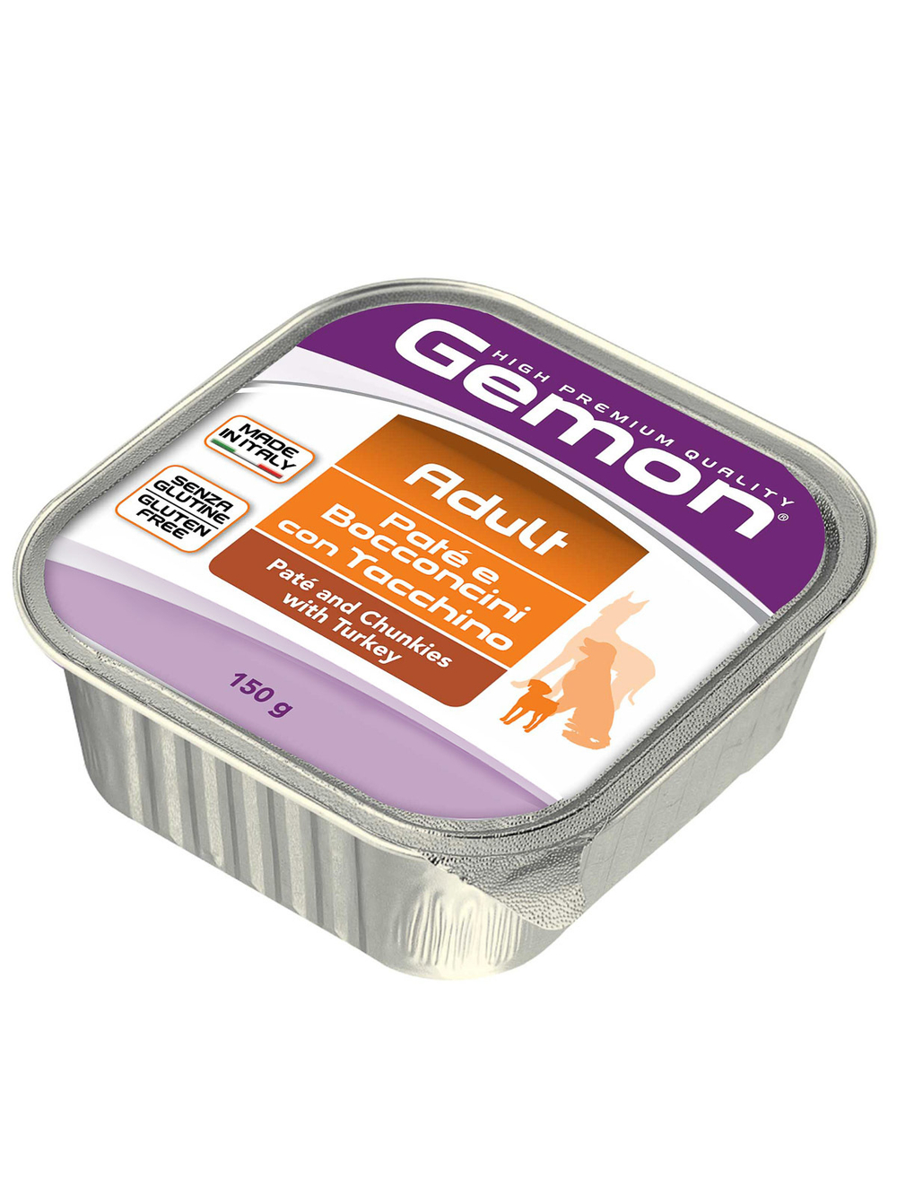 Влажный корм Gemon Dog для взрослых собак, паштет с кусочками индейки 150 г