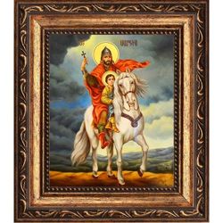 Святой Саркис. Икона на холсте.