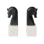 Держатели для книг пара лошадей мраморные, 15 см