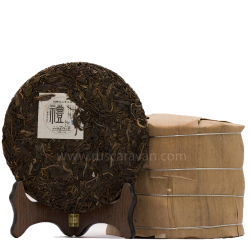 0459к Чай прессованный зеленый Пуэр Шэн "Цзинлун, Лицзы", ци цзы бин 400 гр