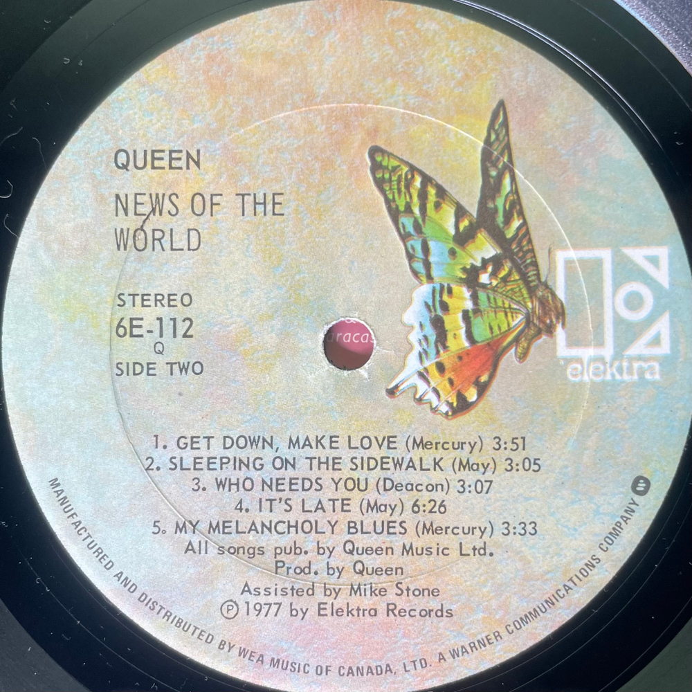 Queen ‎– News Of The World (Канада 1977г.)