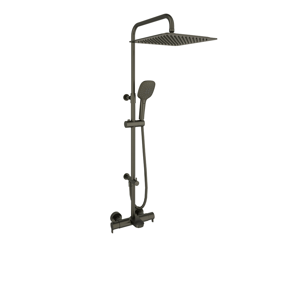 Душевая термостатическая система с изливом и с регулировкой высоты BLAUTHERM 945612RPK300GR графит