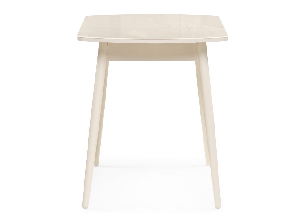 Стеклянный стол Калверт 94(126)х64х75 кремовый