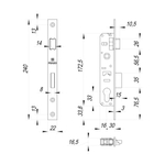 Корпус узкопрофильного замка с защелкой PROF153-30/85 (153-30/85) CP хром