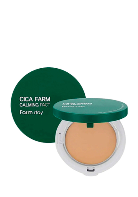 FarmStay Cica Farm Calming Pact SPF50 PA++++ Успокаивающая пудра с центеллой азиатской