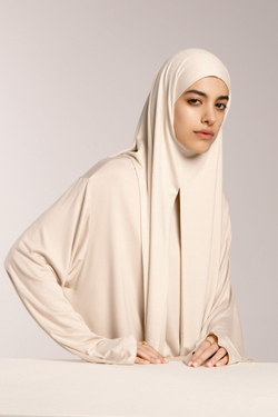 Хиджаб Молик двухслойный бежевый