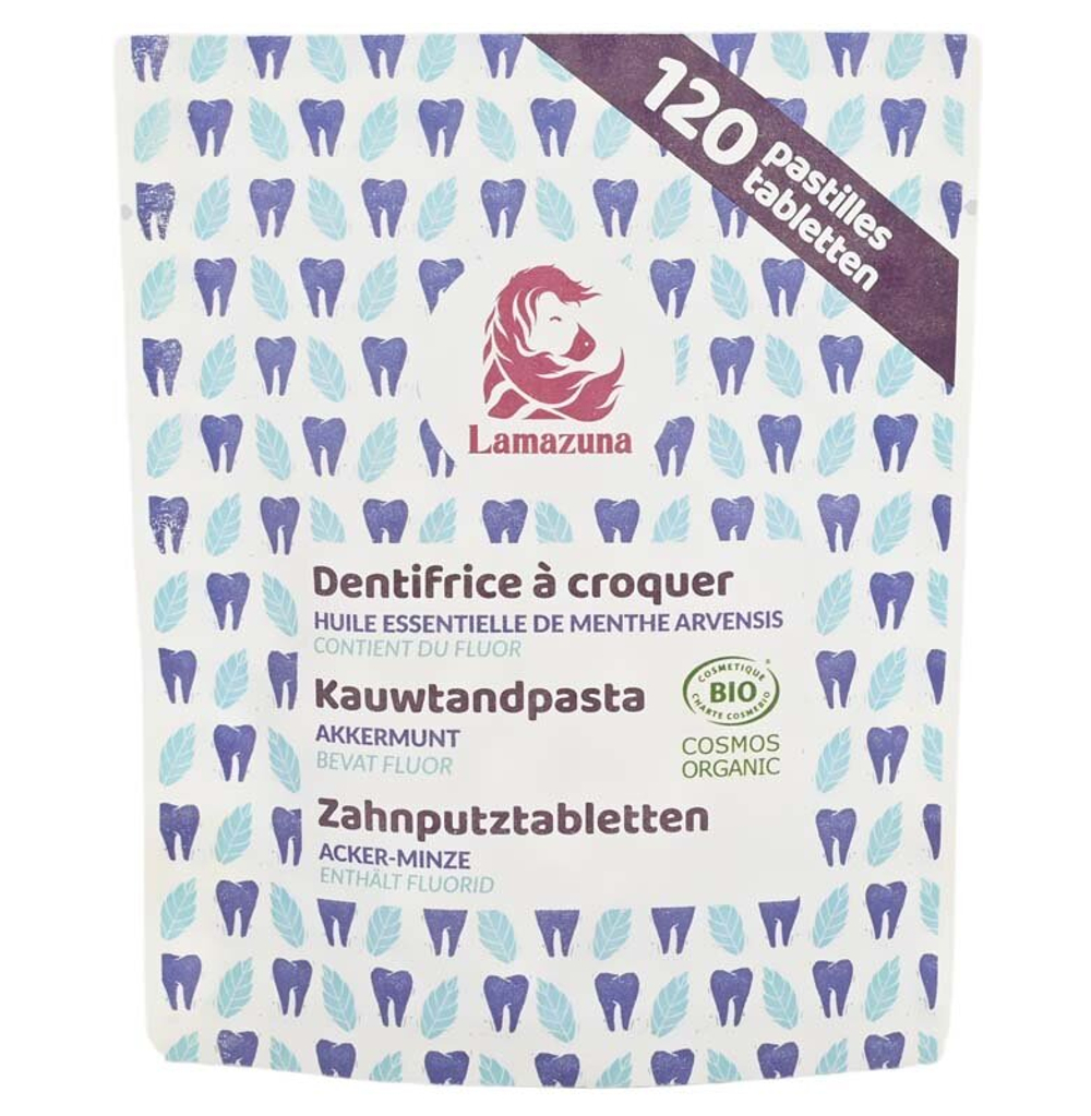 Таблетки для чистки зубов Lamazuna - Дикая мята (120 шт.), 30 гр