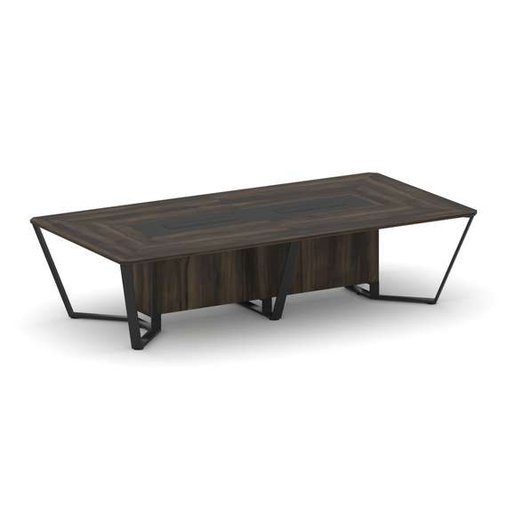 Steel Meet Стол переговорный прямоугольный KM-PR.B.SP-12 Дуб Мали/Графит Глянец/Металл Черный 3200*1