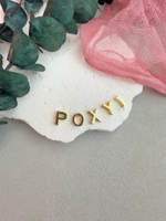 Набор букв "POXYI" позолота 14к, 9 мм, 5 штук