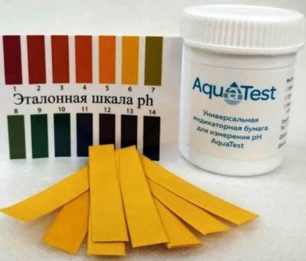 Индикаторные pH полоски (лакмусовая бумага) AquaTest (уп.100шт)