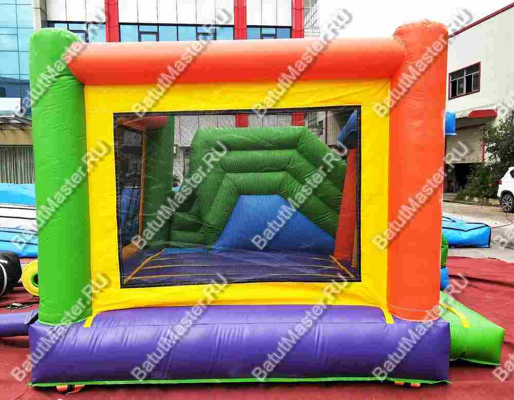 Детский надувной батут "Радужный домик" 4*3,5*2,7 м