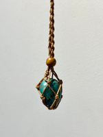 Авоська-подвеска для кристаллов коричневая в стиле бохо