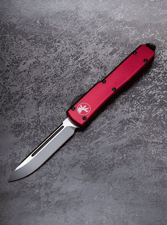 Тактический нож фронтально выкидной автоматический Microtech Красный