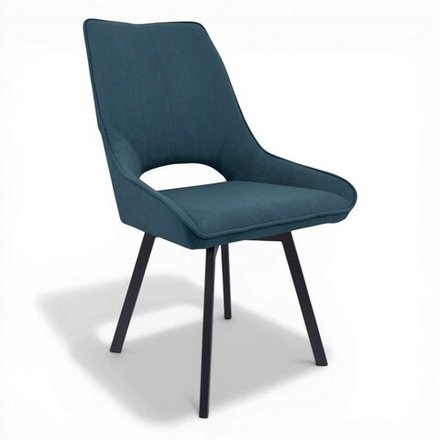 Стул поворотный "Барри 360" (арт. 368П), велюр Бренди В08 синий, ножки профильные черные