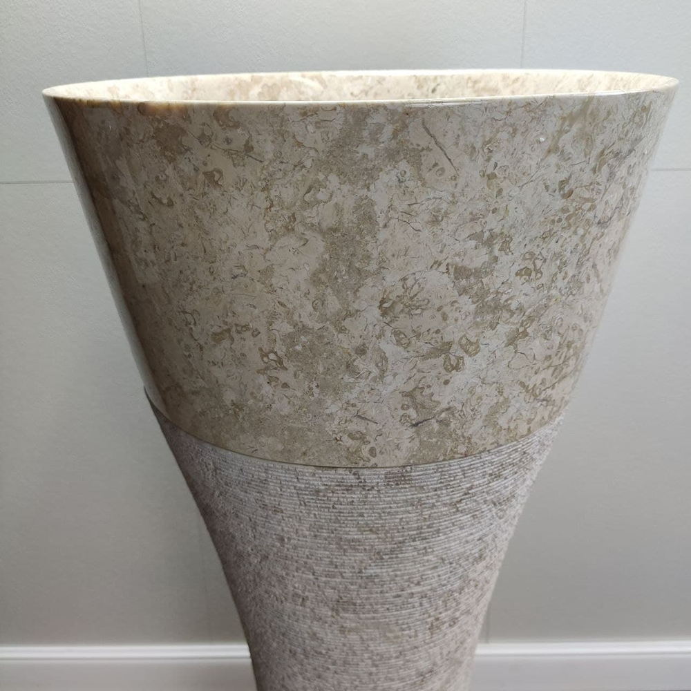 Раковина напольная из мрамора Cream MN-61362 (40*40*90)