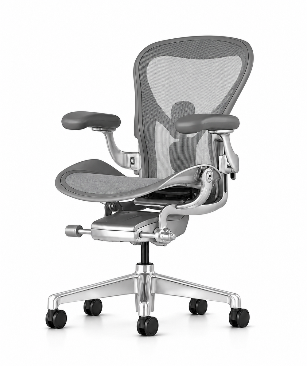 Кресло Herman Miller Aeron Carbon Polished Aluminium, размер A