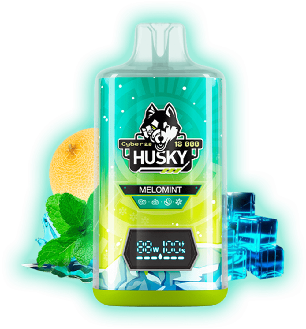 Husky Cyber 2 Melon mint - медовая дыня-ментол-мята 18000 затяжек 20мг Hard (2% Hard)