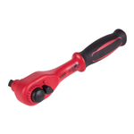 KING TONY (3771VE-08) Трещотка диэлектрическая 3/8", 200 мм, 24 зубца, флажковая с кнопкой, фиксатор