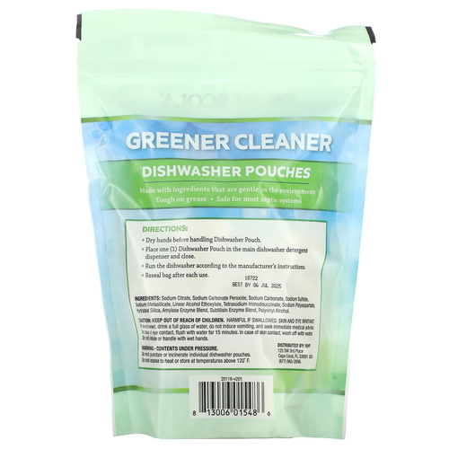 Dr. Mercola, Greener Cleaner, пакетики для посудомоечной машины, 24 пакетика, 431 г (15,2 унции)