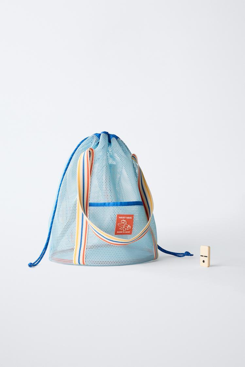 ZARA ПЛЯЖНАЯ СУМКА-МЕШОК, СИНИЙ