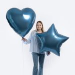 Шар (36''/91 см) Сердце, Сизый, Бохо, 1 шт. в уп.