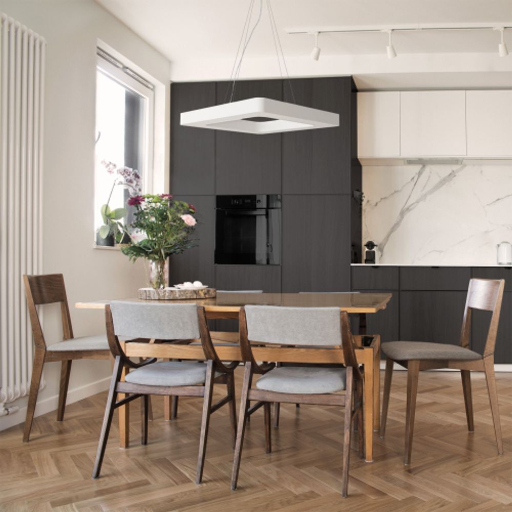 Светильник LED ЭРА Geometria SPO-164-W-40K-110 Quadro 110Вт 4000К 10500Лм IP40 800*800*80 белый подвесной | Декоративные светильники Geometria