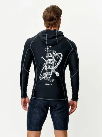 Футболка рашгард лонгслив Sargan Скелетон-Сап Худи UPF 50+ черный