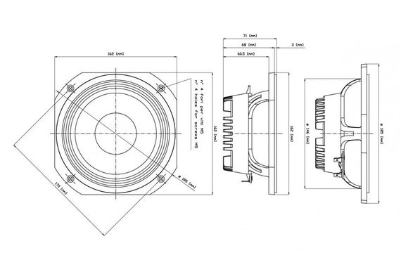 EighteenSound 6NMB420/8 среднебасовый, неодим, динамик, диаметр 6 дюймов, 200Вт