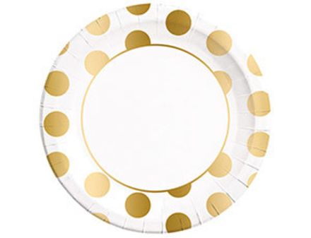 Тарелки в горошек "Золото"