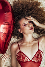 Соблазнительное контактное боди Cailene с кружевным лифом (Размер: XXL-XXXL) (Цвет: красный)