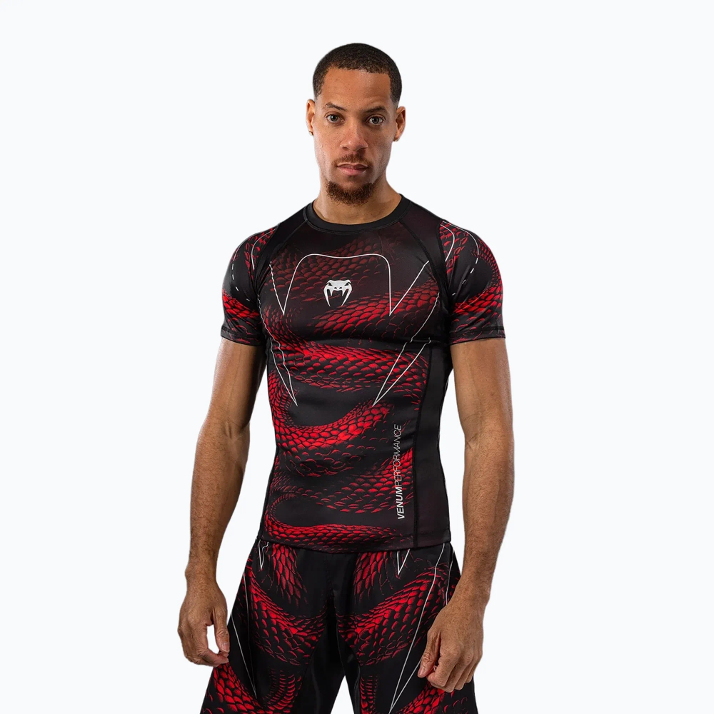 Рашгард Venum Matupa Short Sleeve black/red/silver