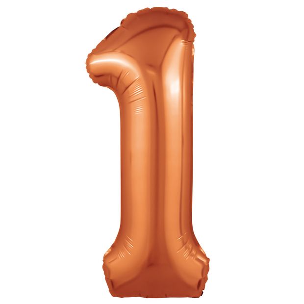 Agura Шар 40'' / 102 см "Цифра 1" Slim Папайя (БГ-60)