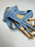 Молния металлическая разъемная (1 замок) (Lampo, 139, Небесная лазурь/металл никель, ширина тесьмы 28 мм, размер звеньев 4 мм)