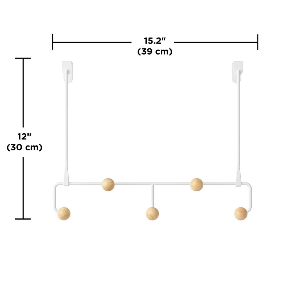 Вешалка для одежды подвесная estique, белая/натуральное дерево