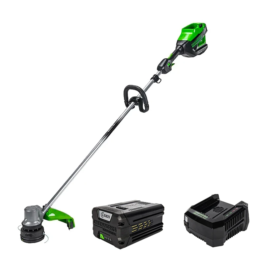 Триммер аккумуляторный Greenworks GD82LTK2 82В (1 x 2.5 Ач, ЗУ) захват 400 мм, 7.3 кг, 2110607UA