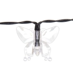 Гирлянда для улицы «Бабочка» 3 м 20 ламп LED чёрный провод, 2 реж.,IP-55, Теплый белый (солнечная батарея)